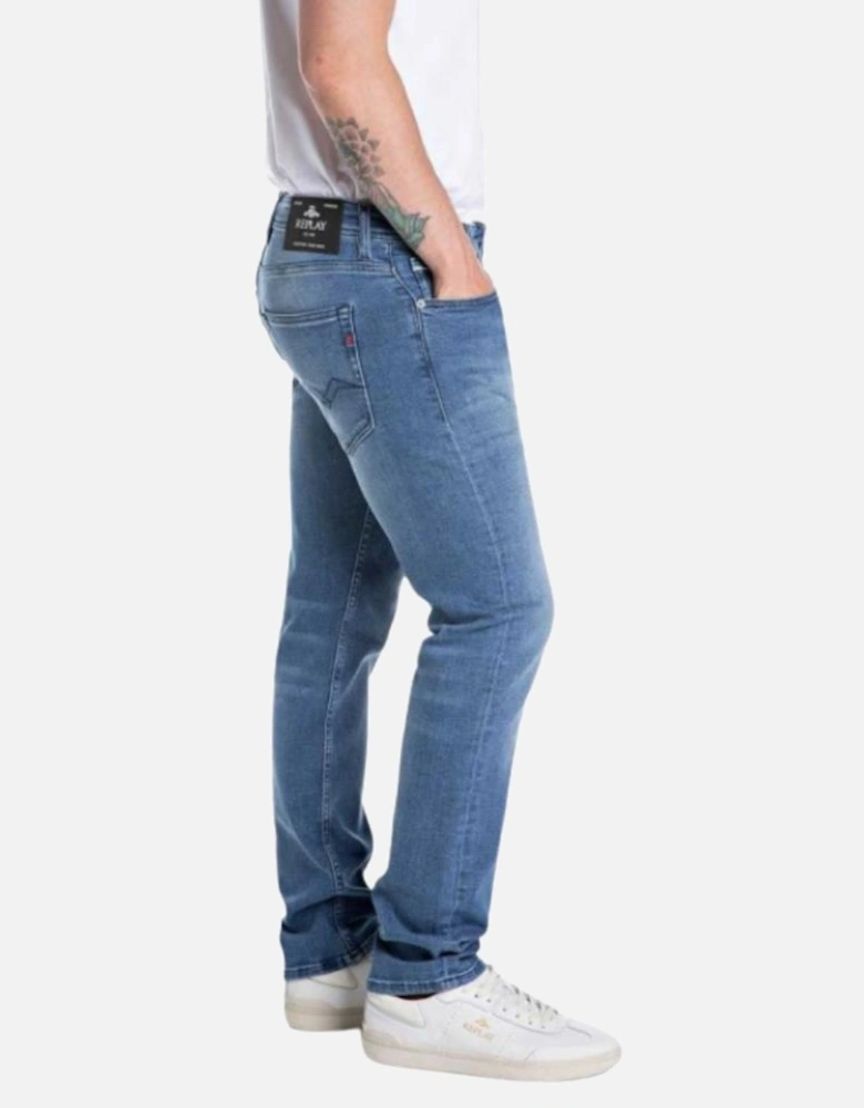 Grover Straight Power Stretch Denim - Mid Blue