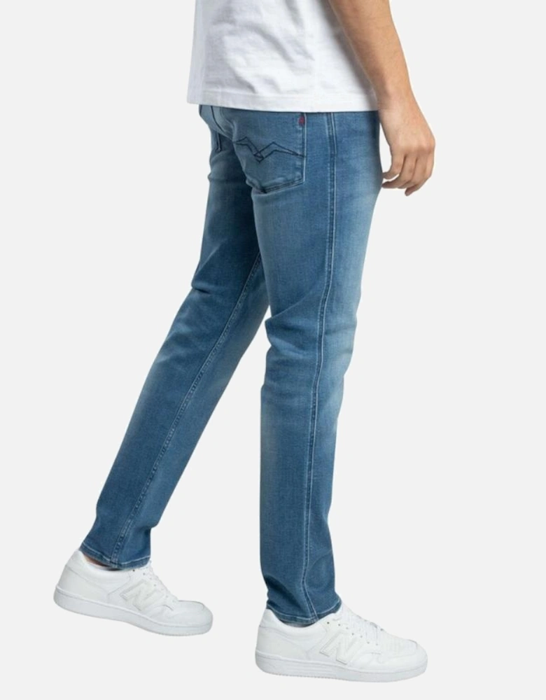 Anbass Slim Power Stretch Denim - Mid Blue