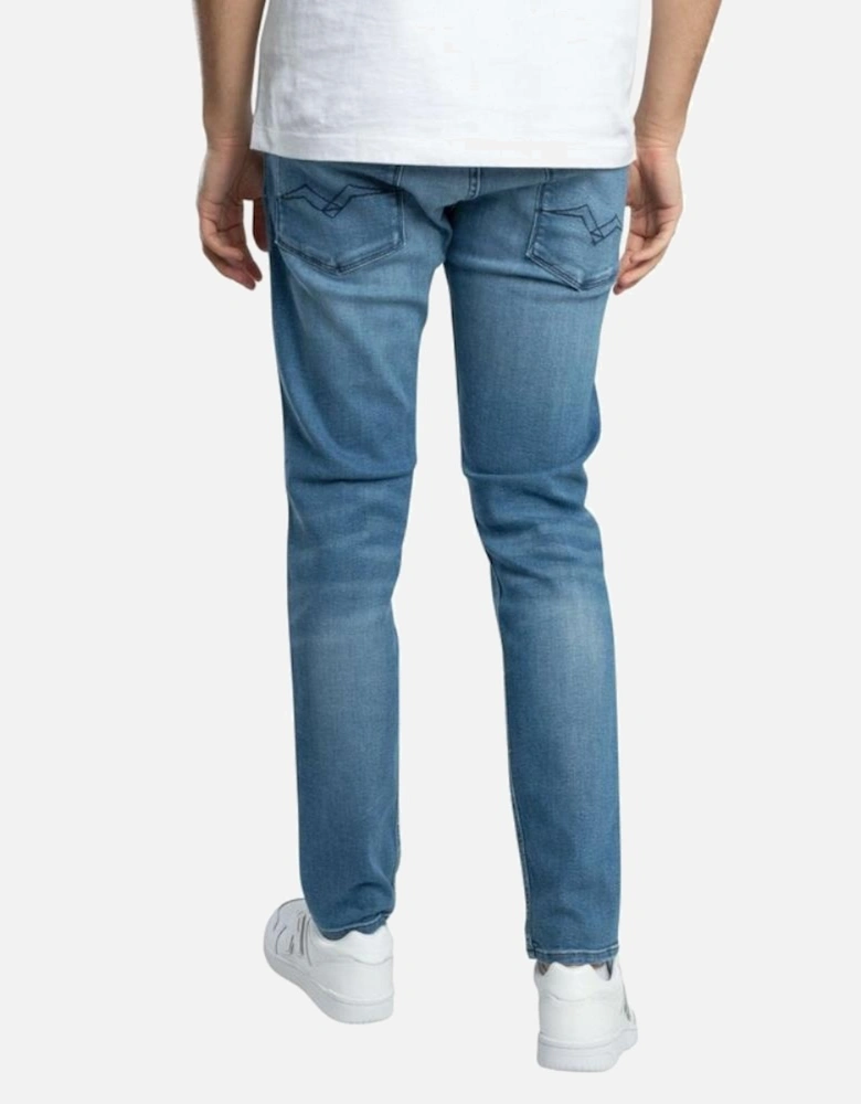 Anbass Slim Power Stretch Denim - Mid Blue