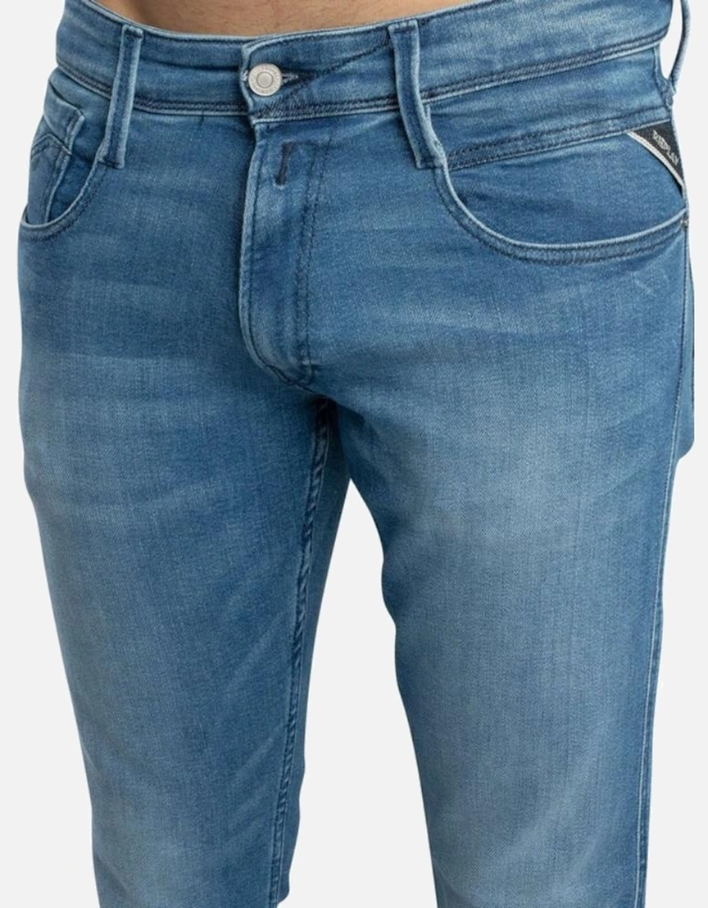 Anbass Slim Power Stretch Denim - Mid Blue