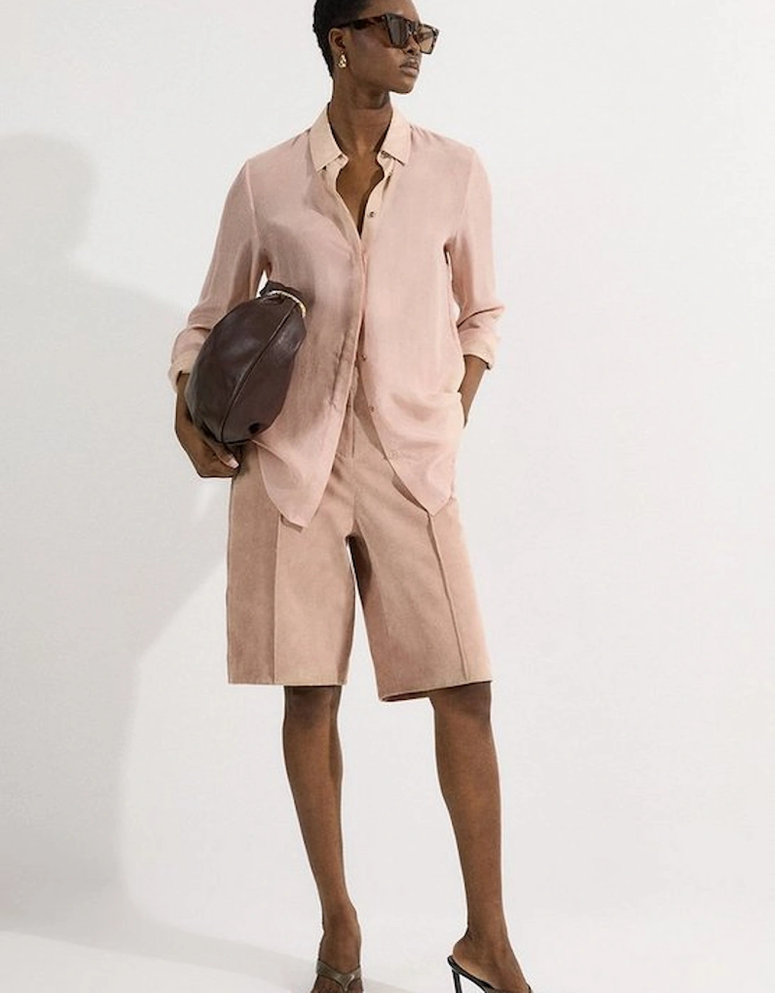 Suede Tailored Longline Short, 5 of 4