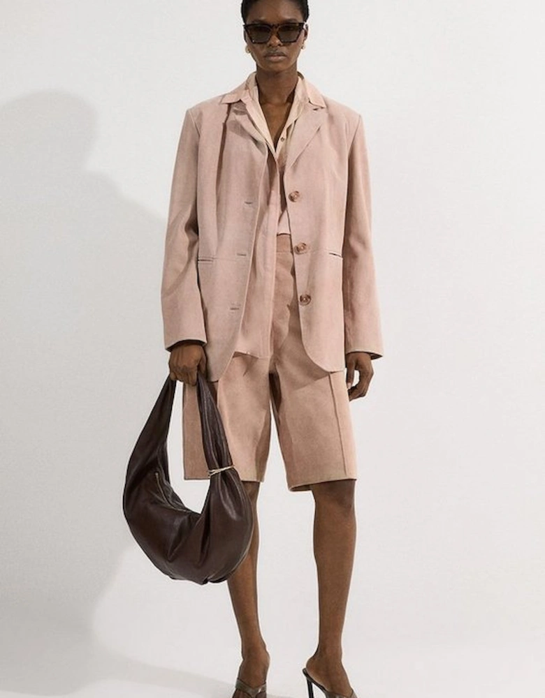 Suede Tailored Longline Short