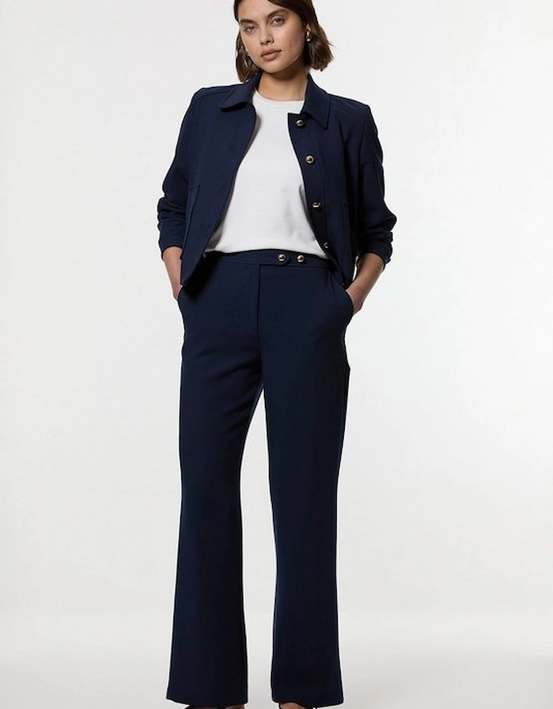 Compact Stretch Tailored Kick Flare Trouser, 2 of 1