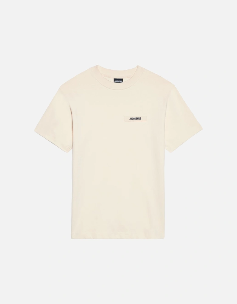Beige Gros Grain Logo T-Shirt