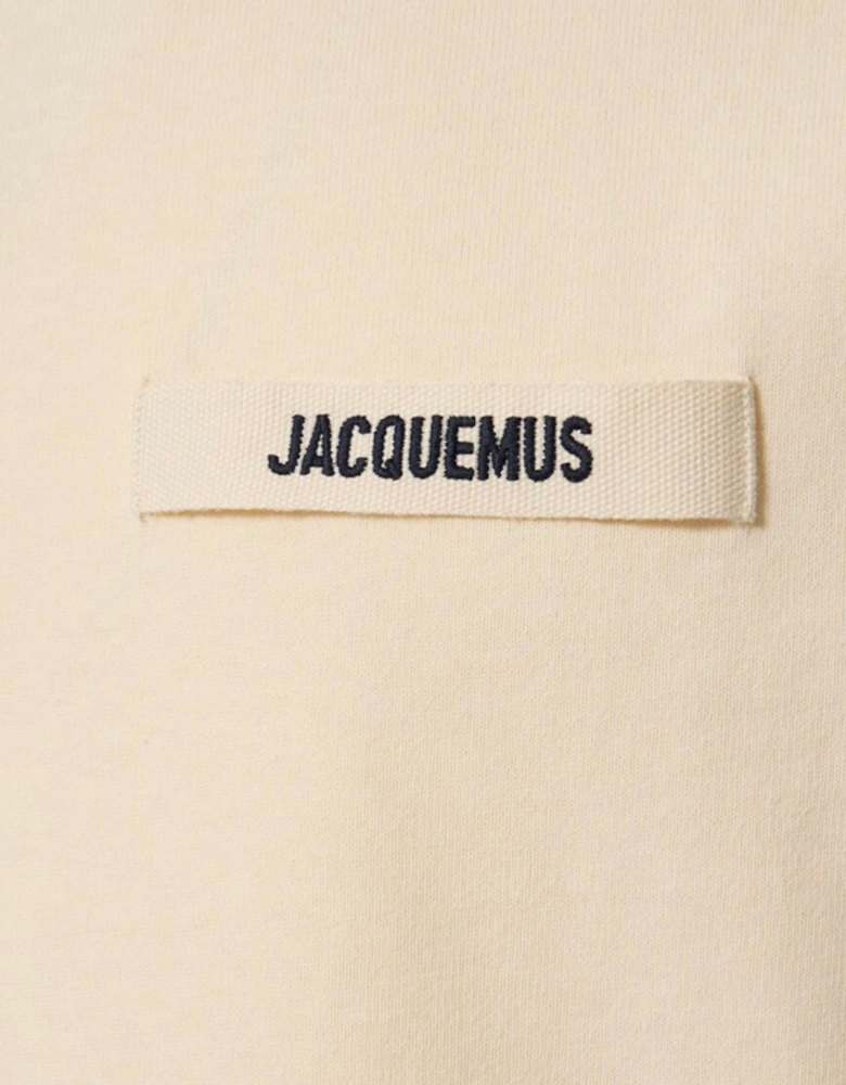 Beige Gros Grain Logo T-Shirt