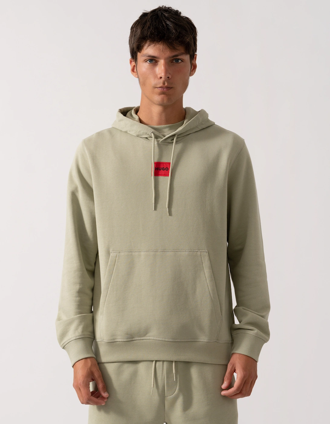 HUGO Daratschi214 Label Logo Mens Hoodie, 2 of 1