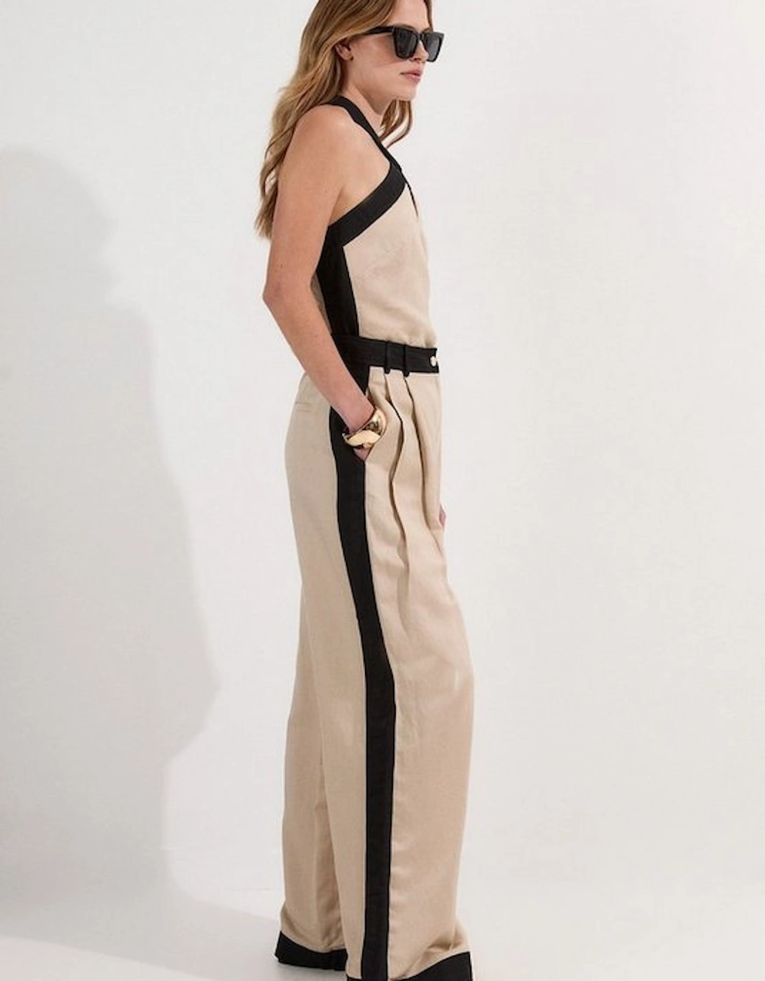 Contrast Linen Woven Trouser, 2 of 1