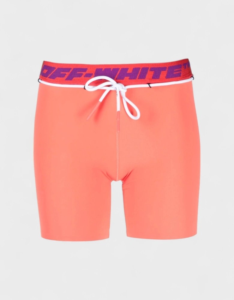 Logo Waistband Track Shorts Coral Red