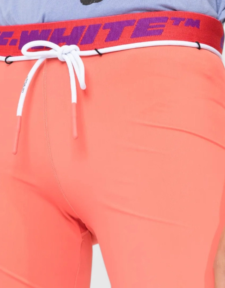 Logo Waistband Track Shorts Coral Red