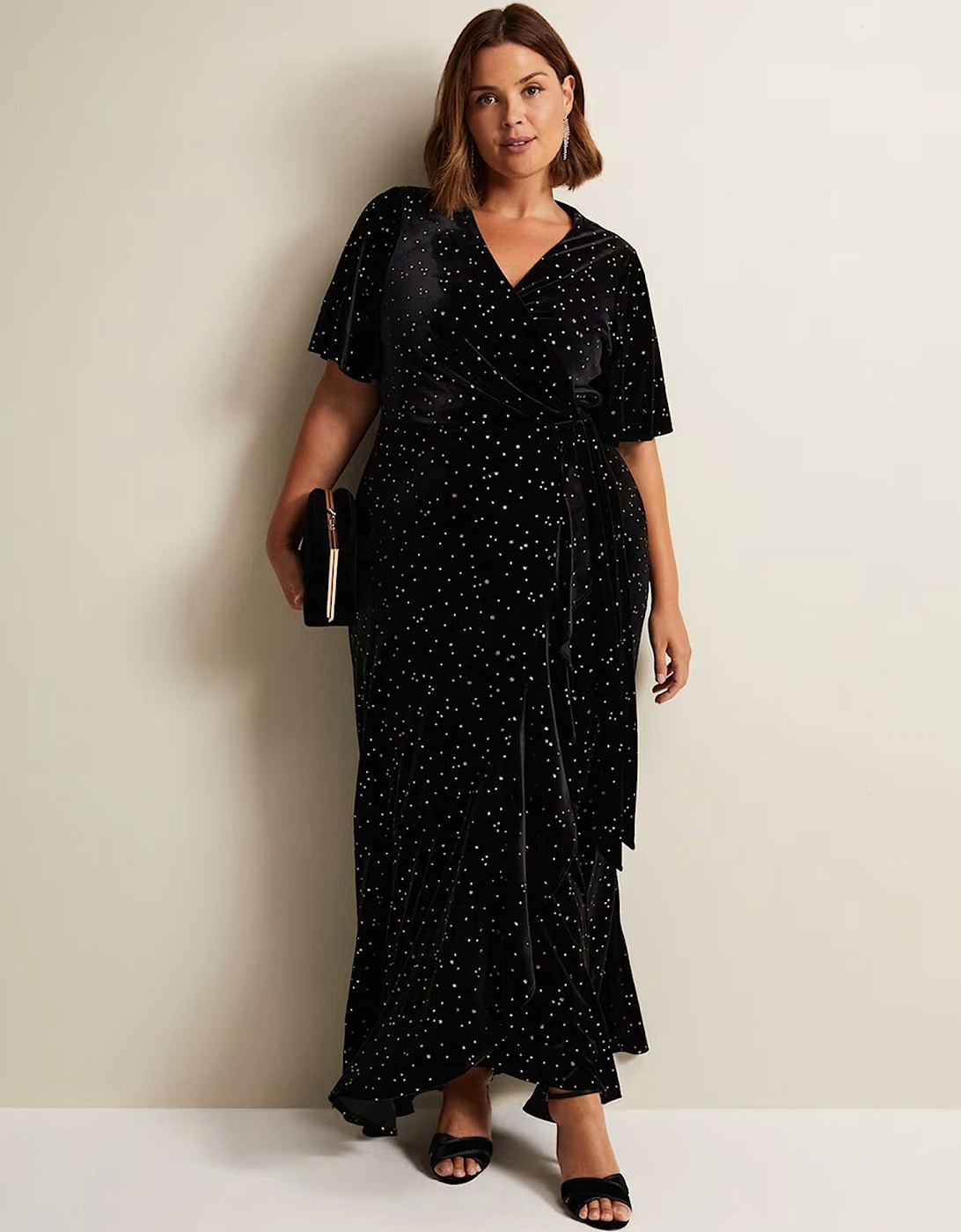 Holly Velvet Star Wrap Maxi Dress, 9 of 8