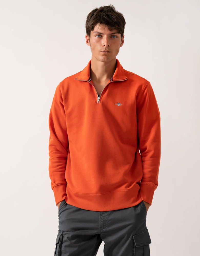 Mens Regular Fit Shield Logo Half Zip Sweatshirt