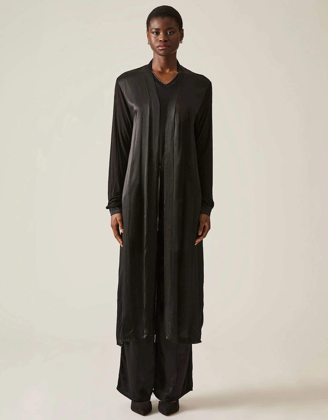 Long Satin Black Cardigan - VIP, 7 of 6
