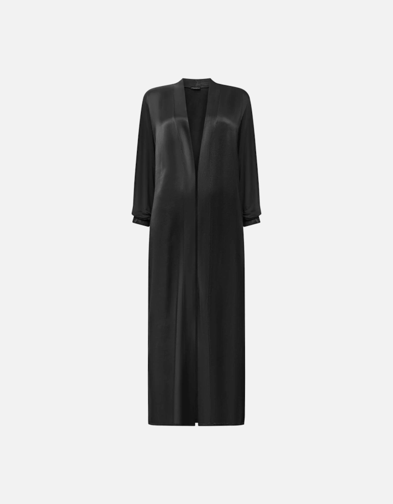 Long Satin Black Cardigan - VIP
