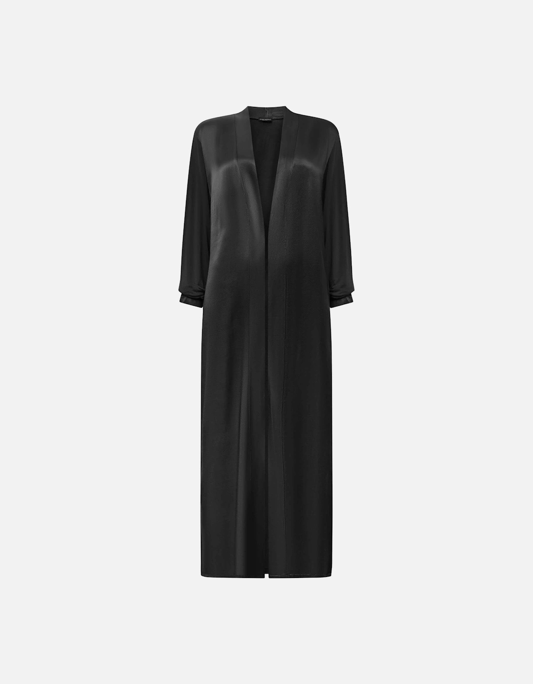 Long Satin Black Cardigan - VIP