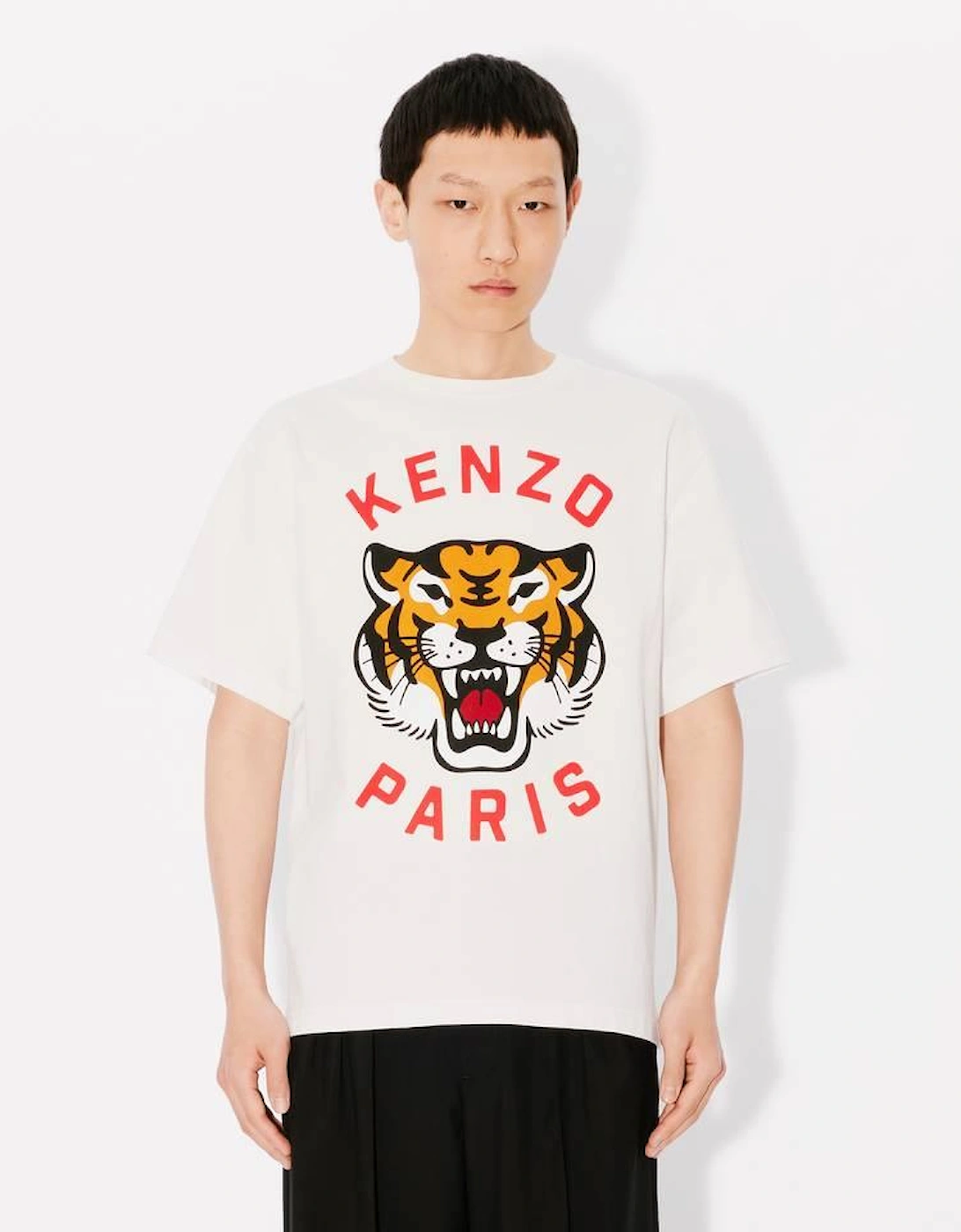 Lucky Tiger Relaxed T-shirt White