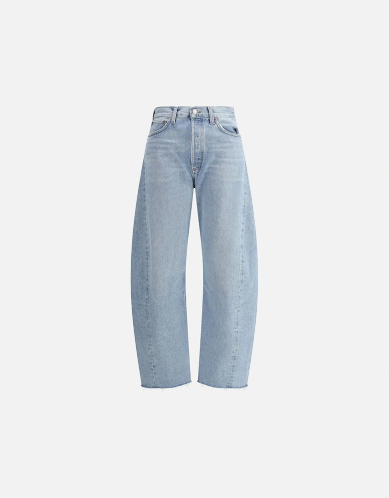 Wide Leg Relaxed Fit Luna Jeans with Belt Loops Women - Light Blue