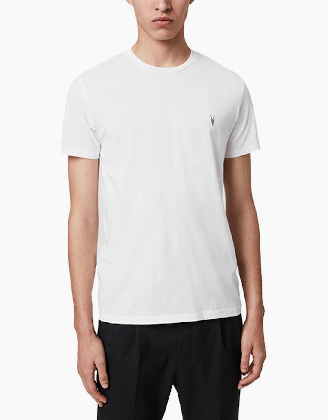 Allsaints Men's All Saints Mens T Shirts Crew Neck Slim Short Sleeve Casual Summer Cotton Tee - White - Size: 44