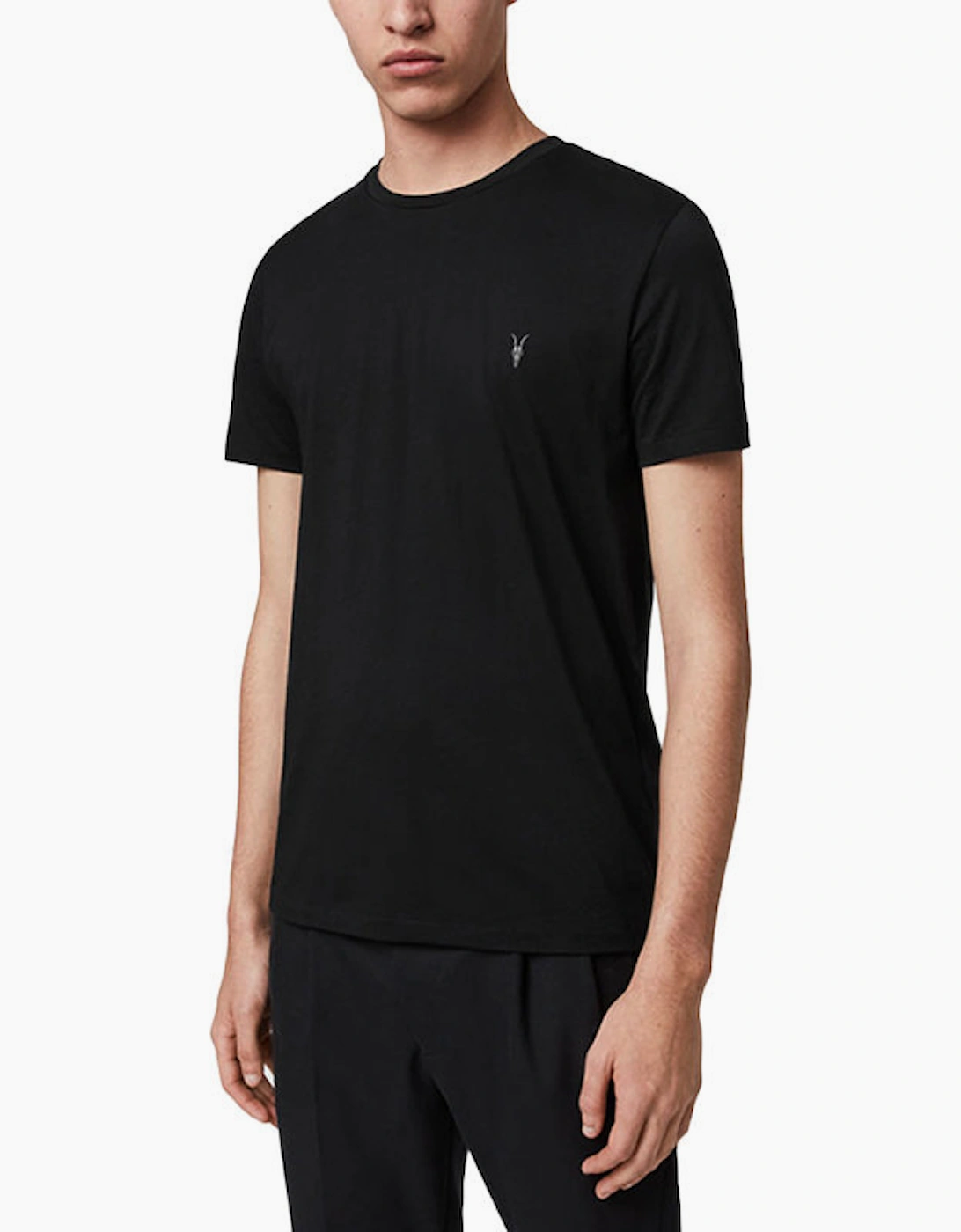 Allsaints Men's All Saints Mens T Shirts Crew Neck Slim Short Sleeve Casual Summer Cotton Tee - Black - Size: 40