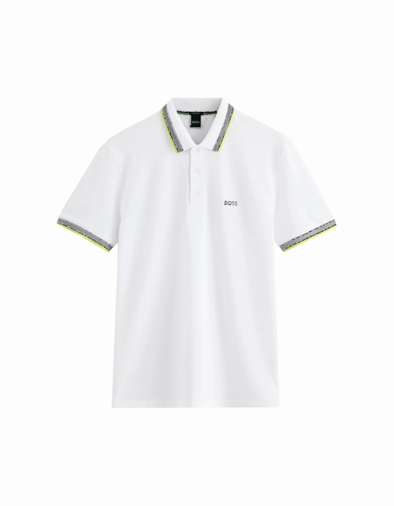 BOSS Paddy Piqué Polo Shirt Open White/Yellow