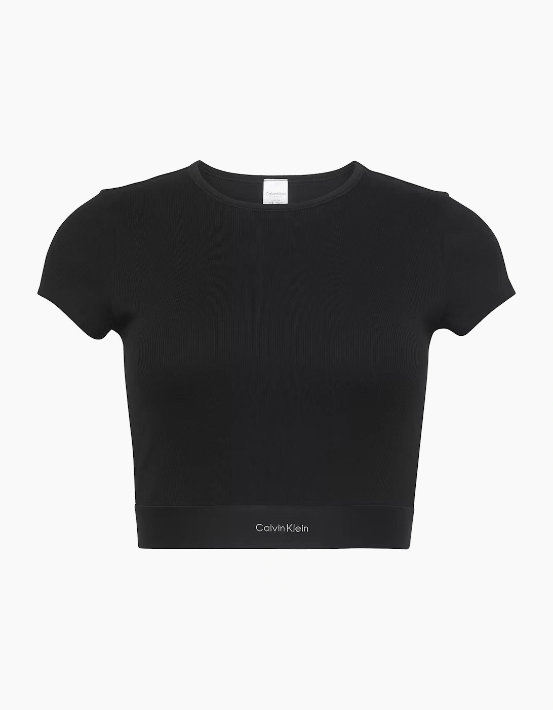Calvin Klein Women's Black Cotton Stretch Rib Crop Top,  M