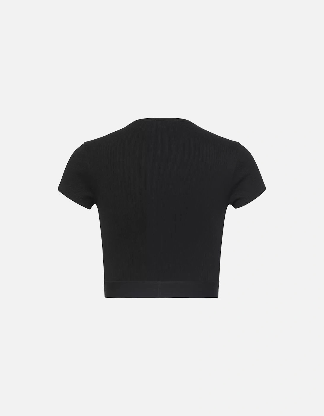 Cotton Stretch Rib Crop Top, Black