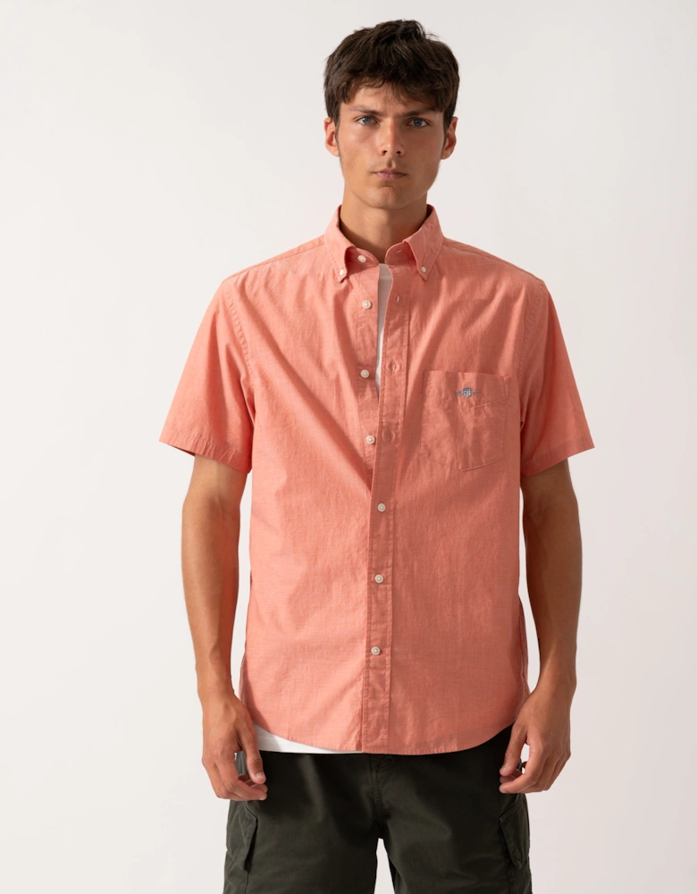 Mens Regular Fit Short Sleeve Poplin Shirt