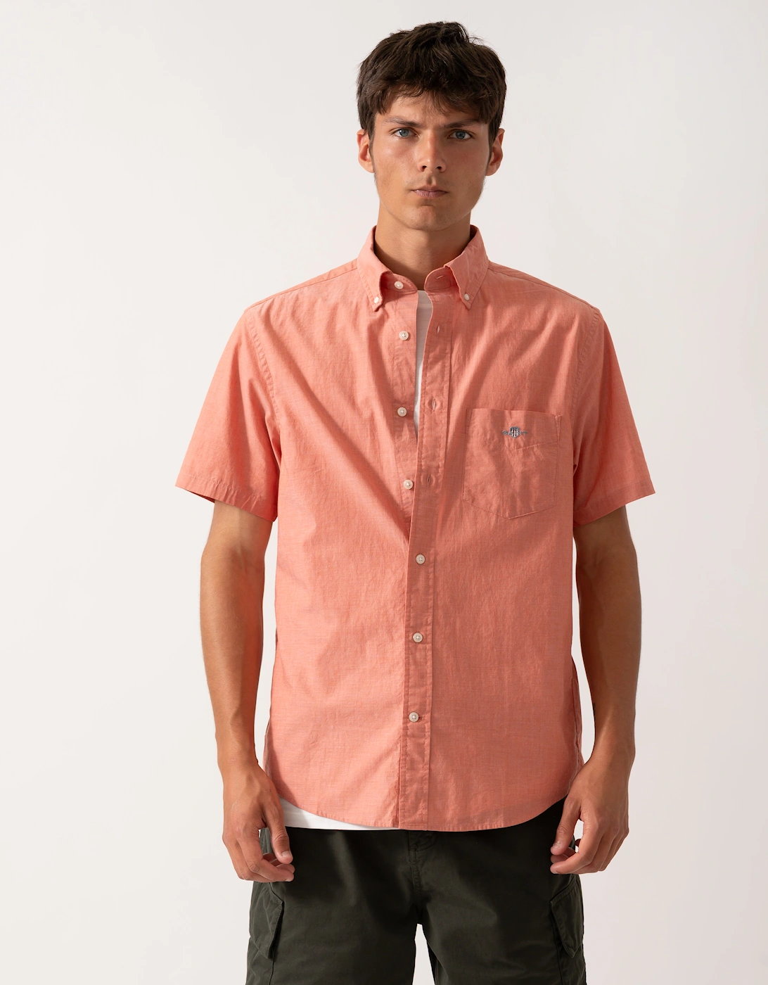 Mens Regular Fit Short Sleeve Poplin Shirt, 2 of 1