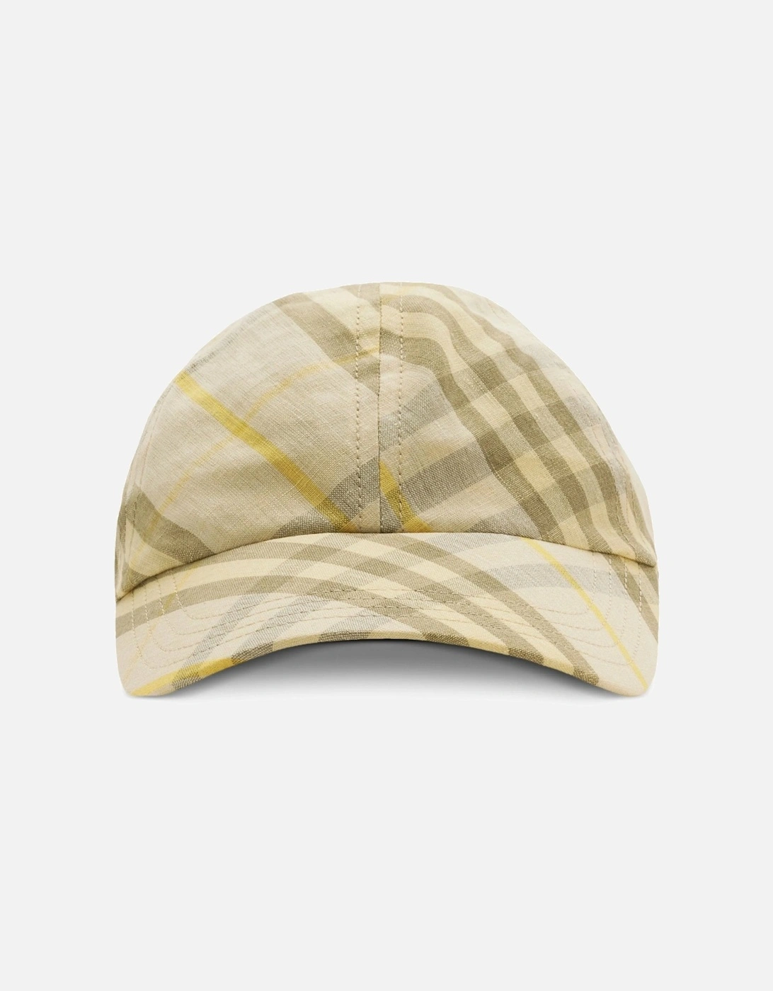 Checked Linen Cap Wheat Yellow, 4 of 3