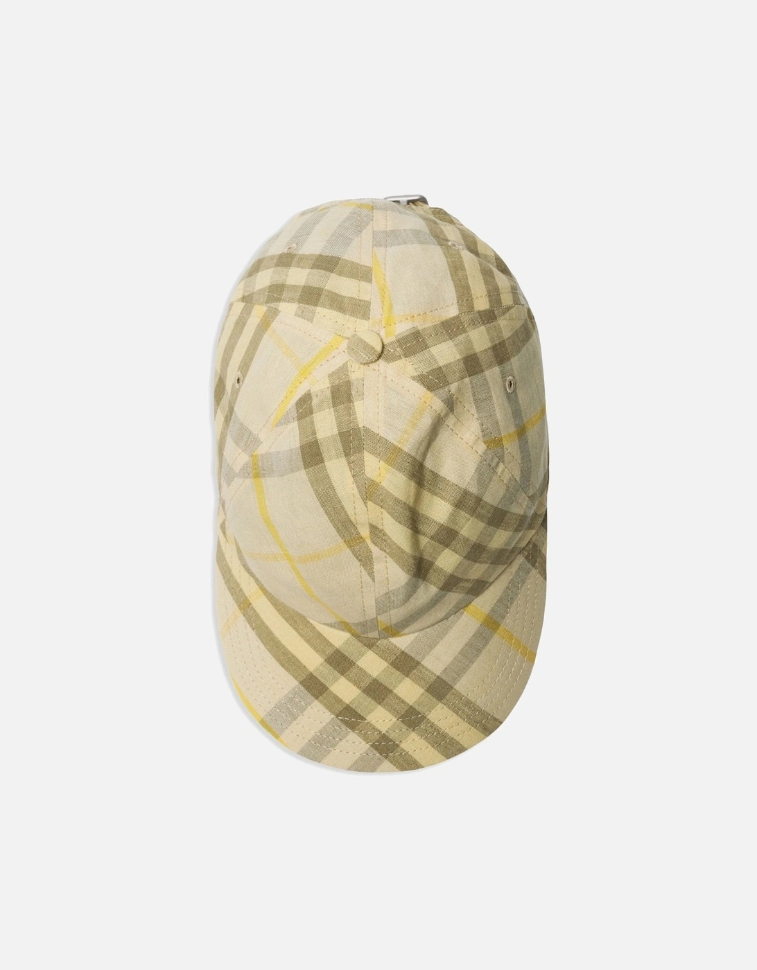 Checked Linen Cap Wheat Yellow