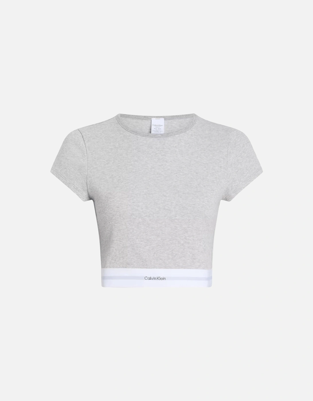 Calvin Klein Women's Cotton Stretch Rib Crop Top, Grey Heather - Size: S