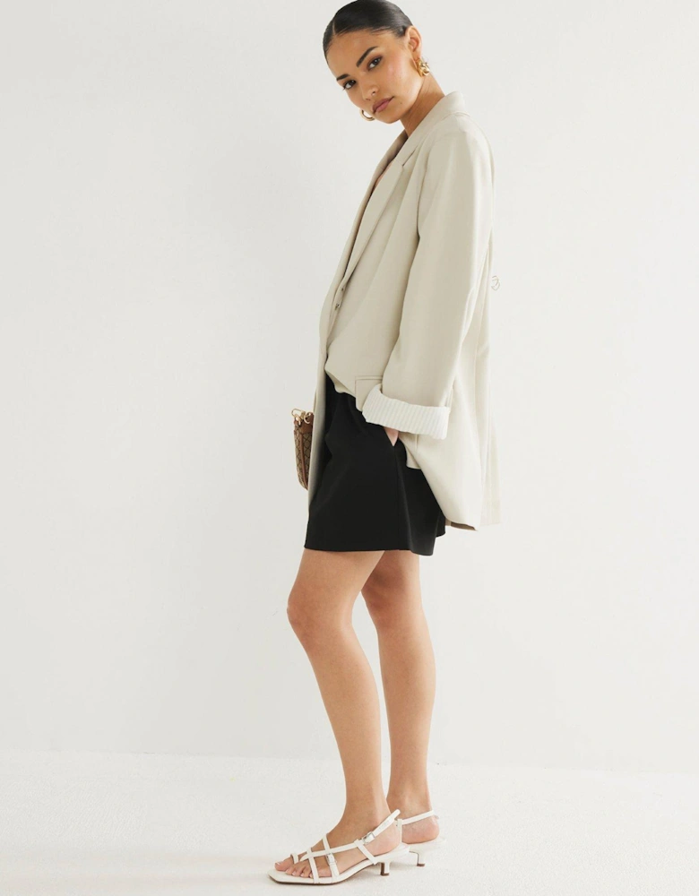 Longline Belted Shorts - Black