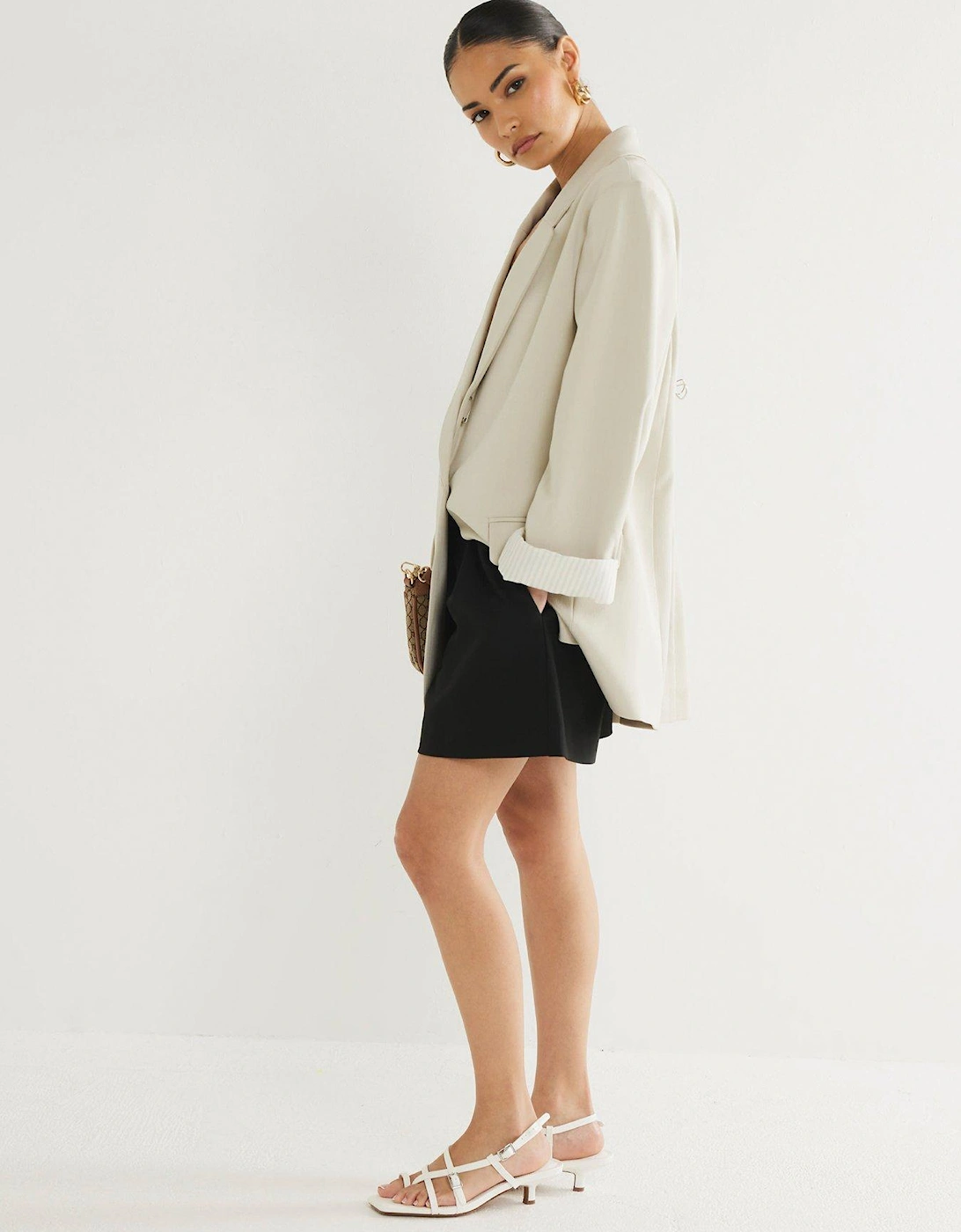 Longline Belted Shorts - Black