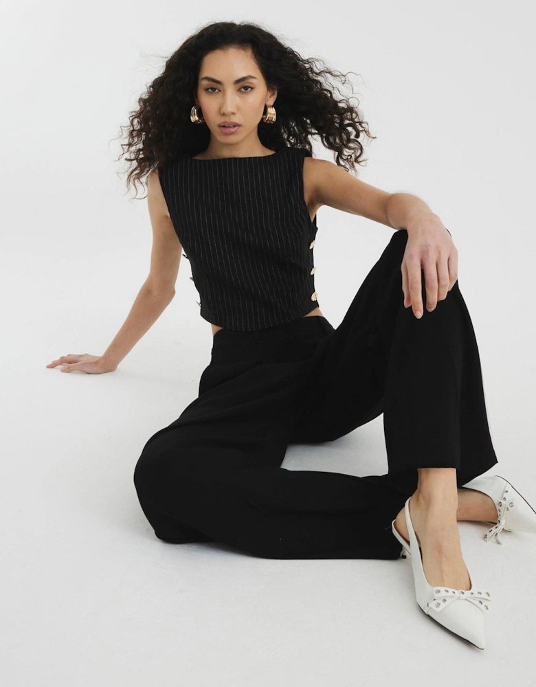 Wide Leg Trouser - Black
