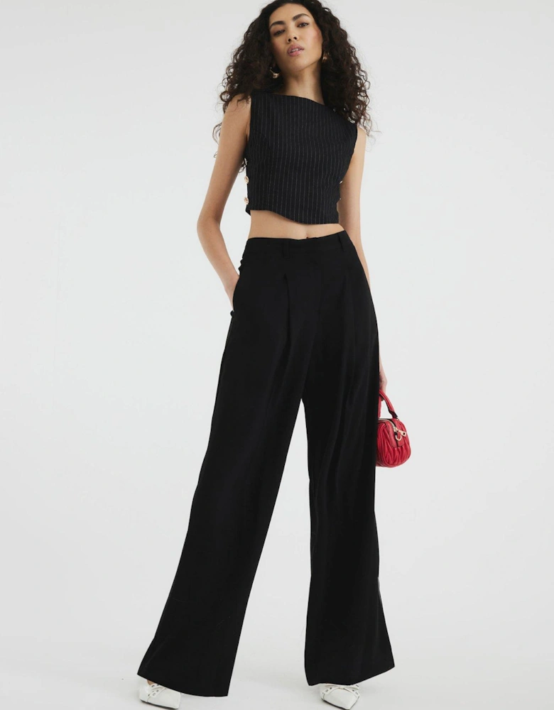 Wide Leg Trouser - Black