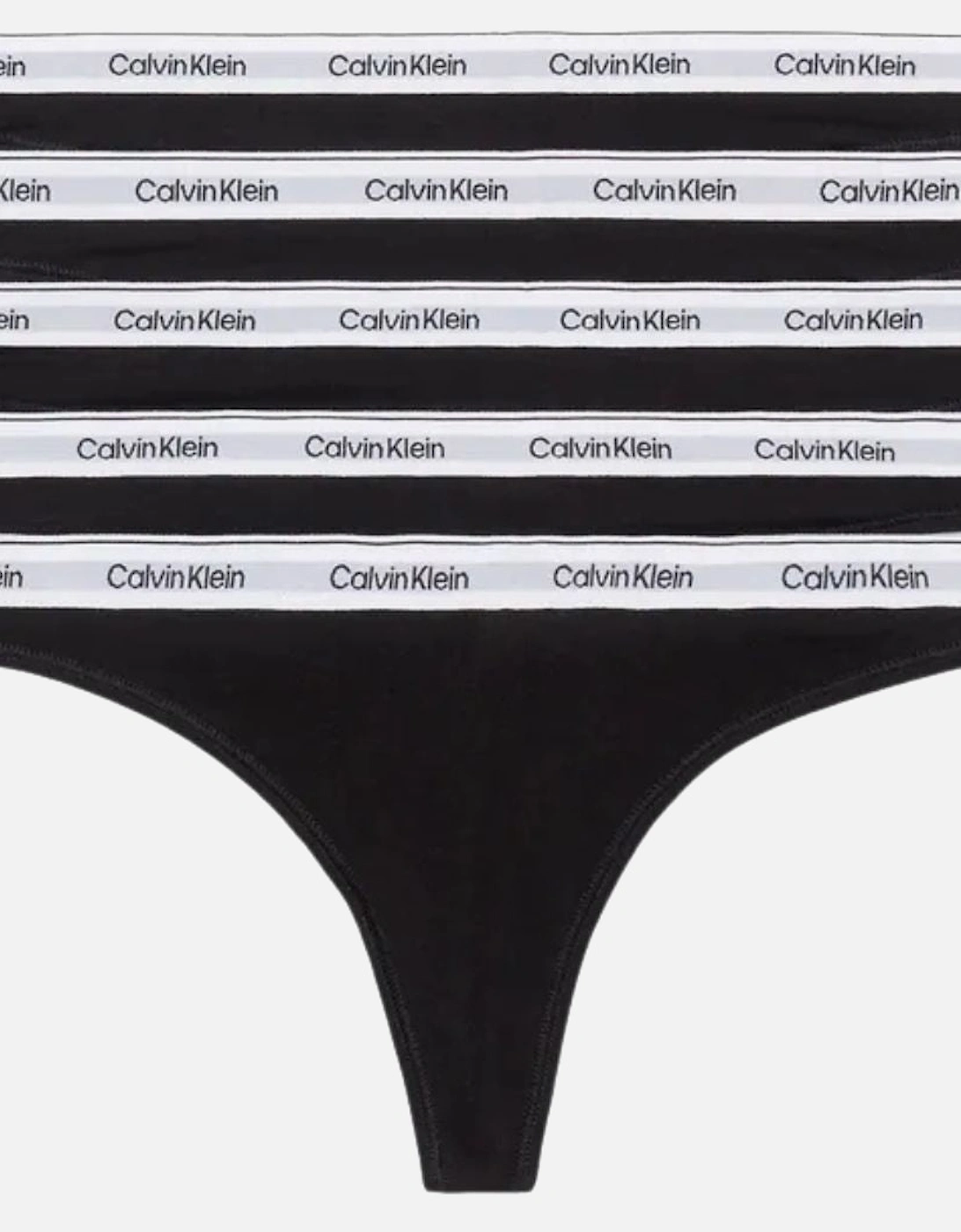 5-Pack Modern Logo Thongs, Black/white, 7 of 6