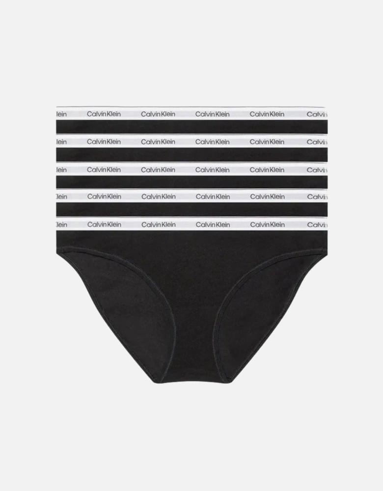 5-Pack Modern Logo Bikini Briefs, Black/white