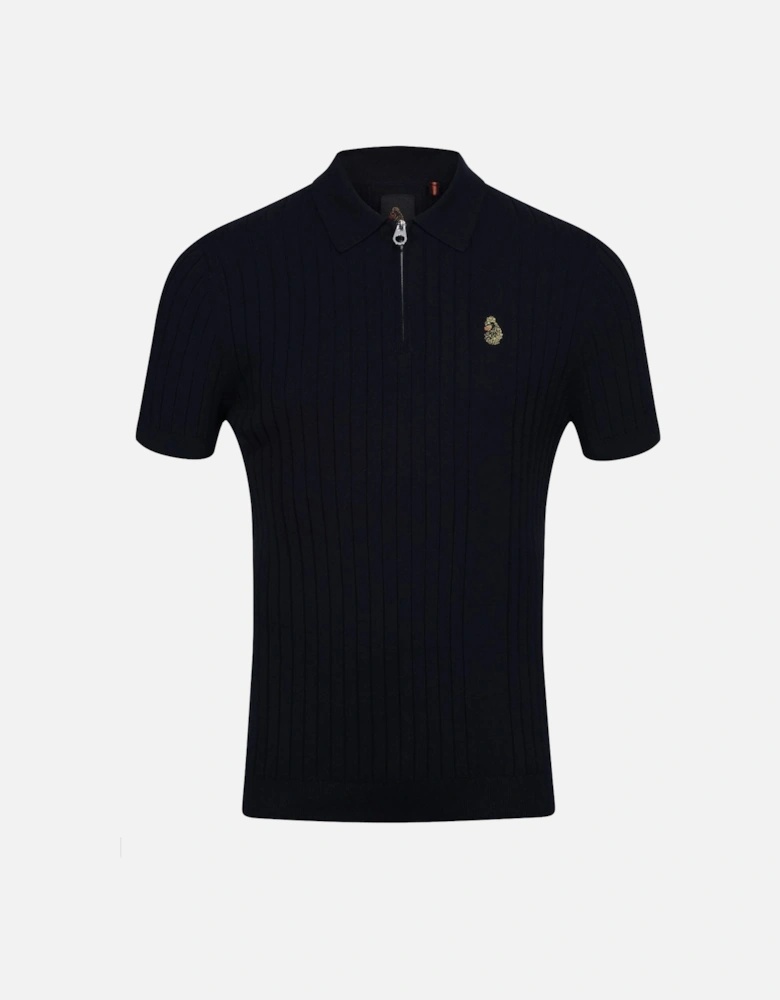 Rib Eye Knitted Polo Shirt