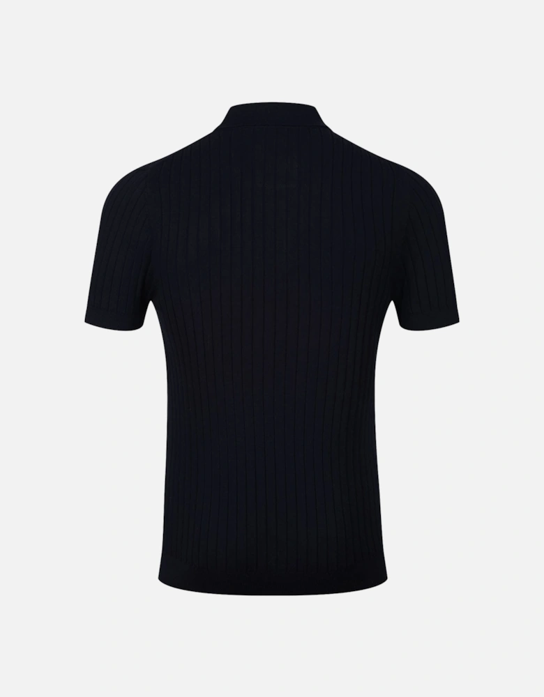 Rib Eye Knitted Polo Shirt
