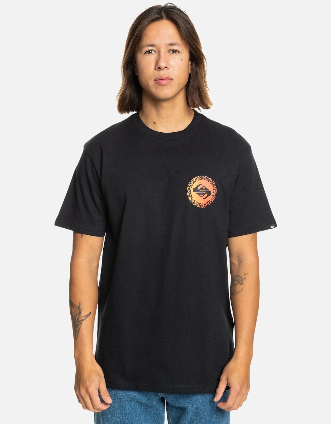 Mens Long Fade Short Sleeve T-Shirt, 2 of 1