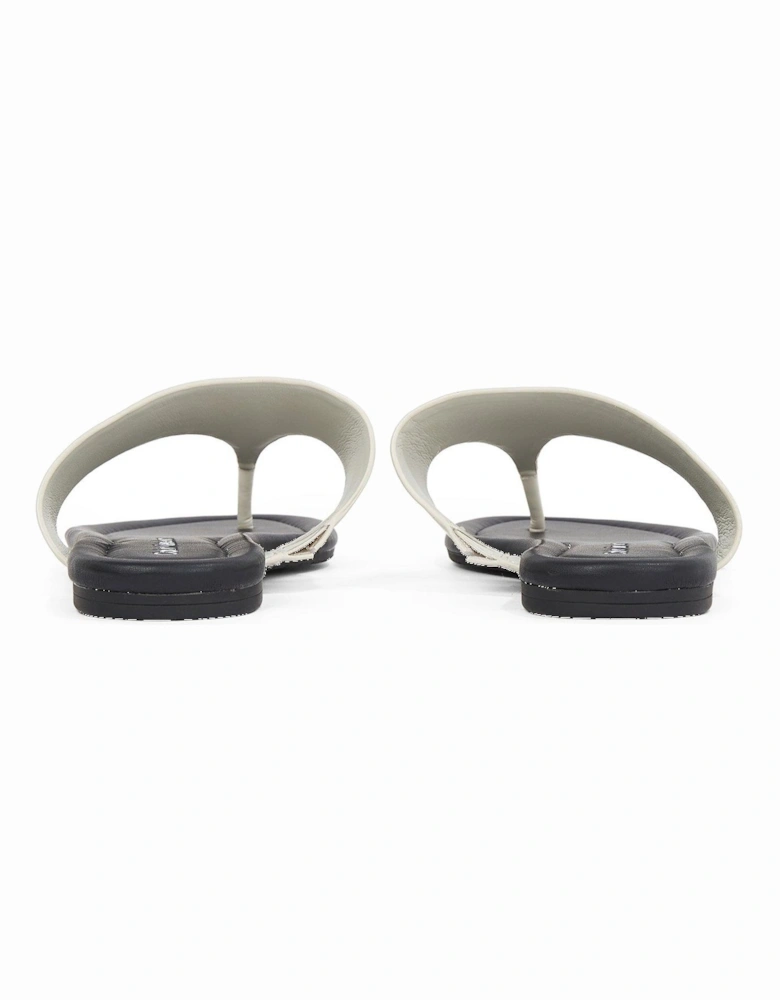 Toepost Metal Logo Sandals - White