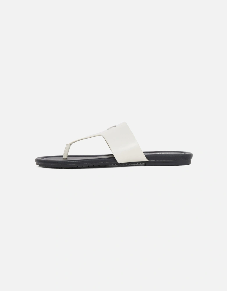 Toepost Metal Logo Sandals - White