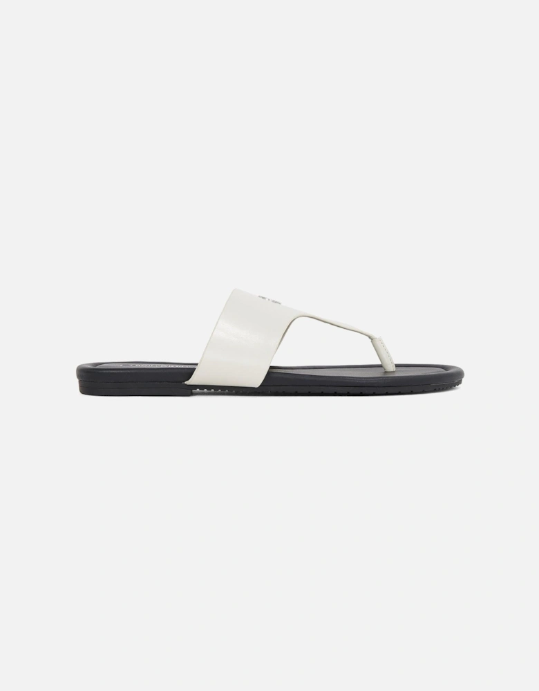 Toepost Metal Logo Sandals - White