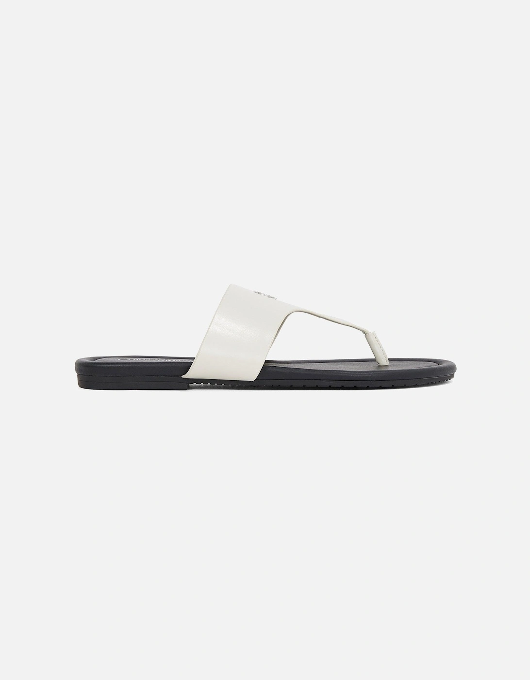 Toepost Metal Logo Sandals - White