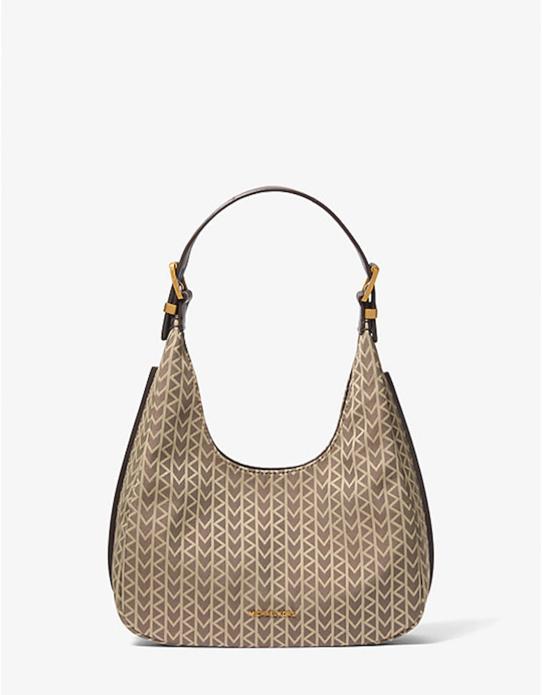 Nolita Small MK2000 Logo Jacquard Hobo Shoulder Bag