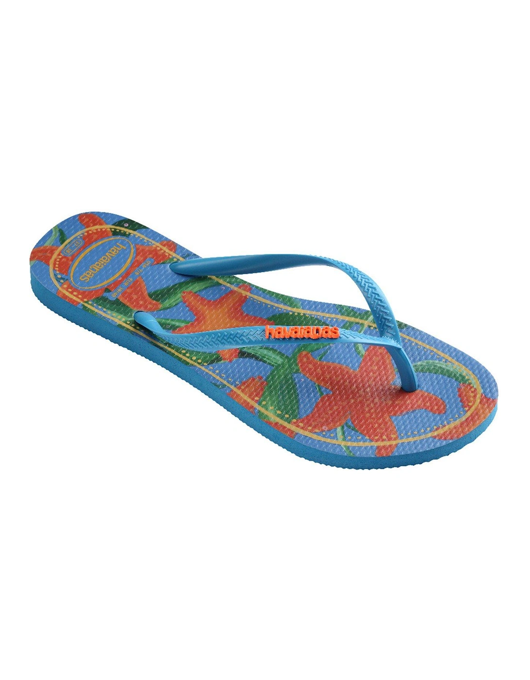 Slim Tropical Flip Flop - Turquoise, 2 of 1
