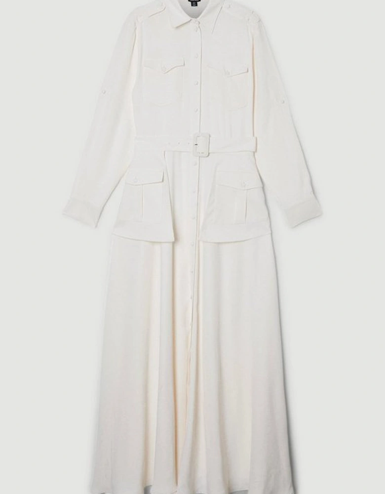 Lydia Millen Soft Tailored Belted Maxi Shirt Dress