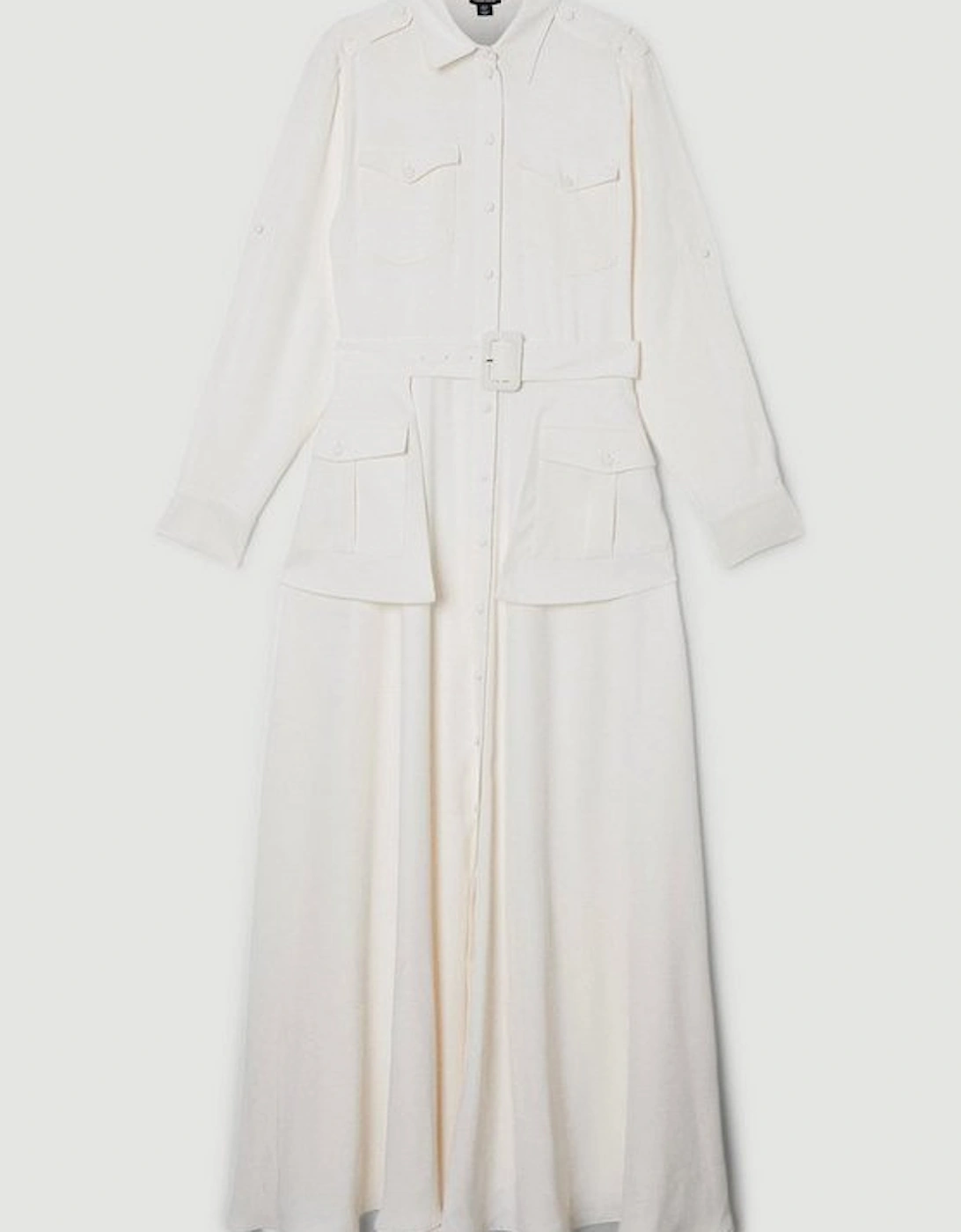 Lydia Millen Soft Tailored Belted Maxi Shirt Dress