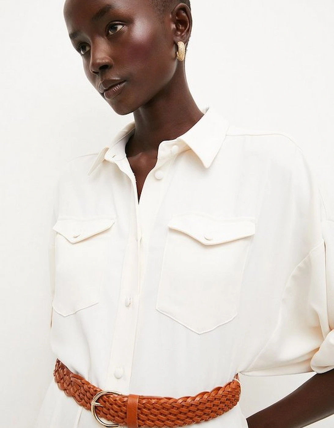 Lydia Millen Petite Belted Maxi Shirt Dress