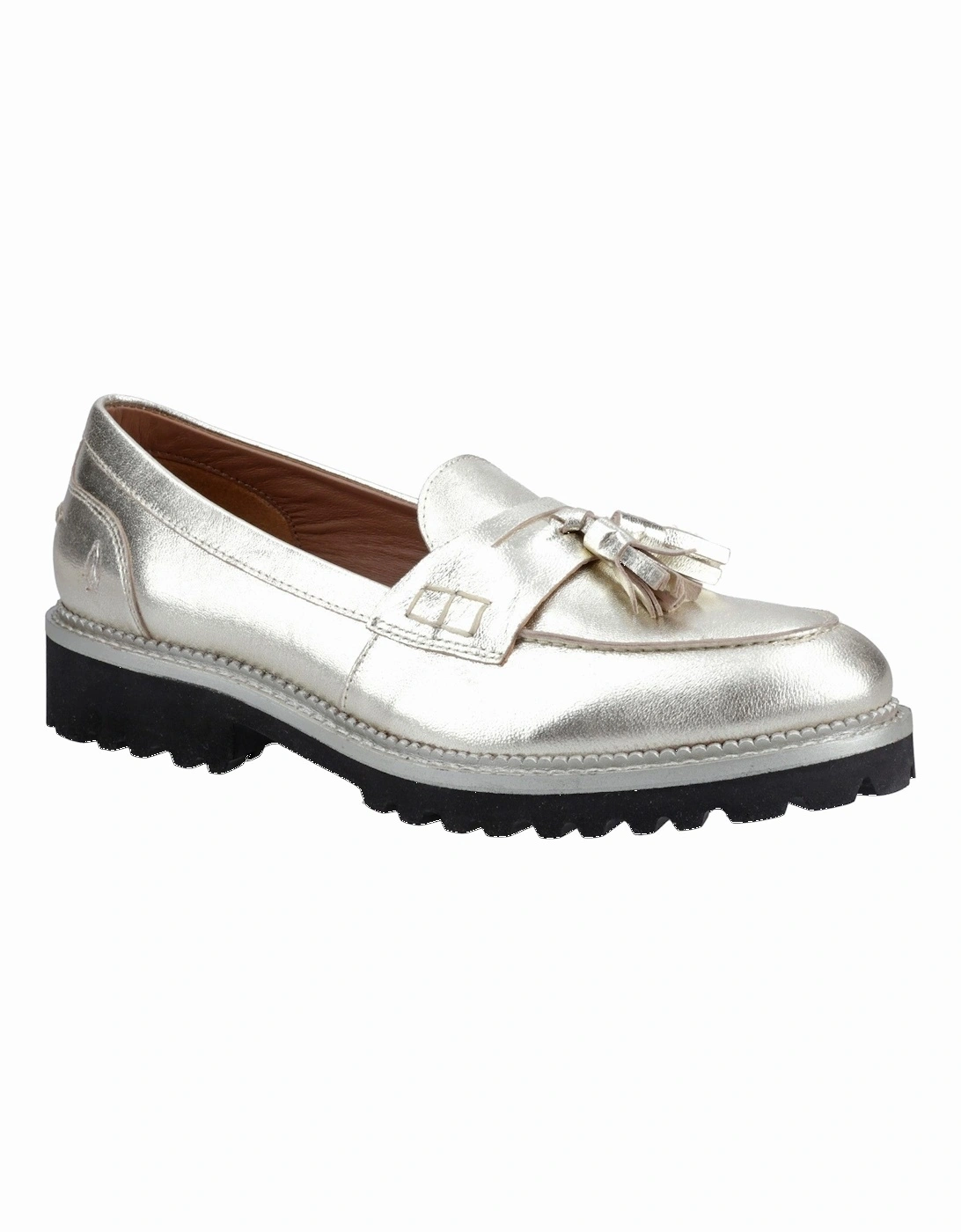 Ginny Loafer Womens Slip On Shoes in Gold, 6 of 5