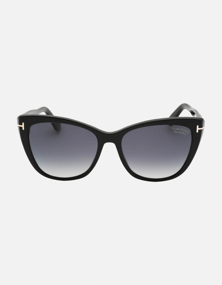 Smoke Polarized Lens Shiny Black Sunglasses
